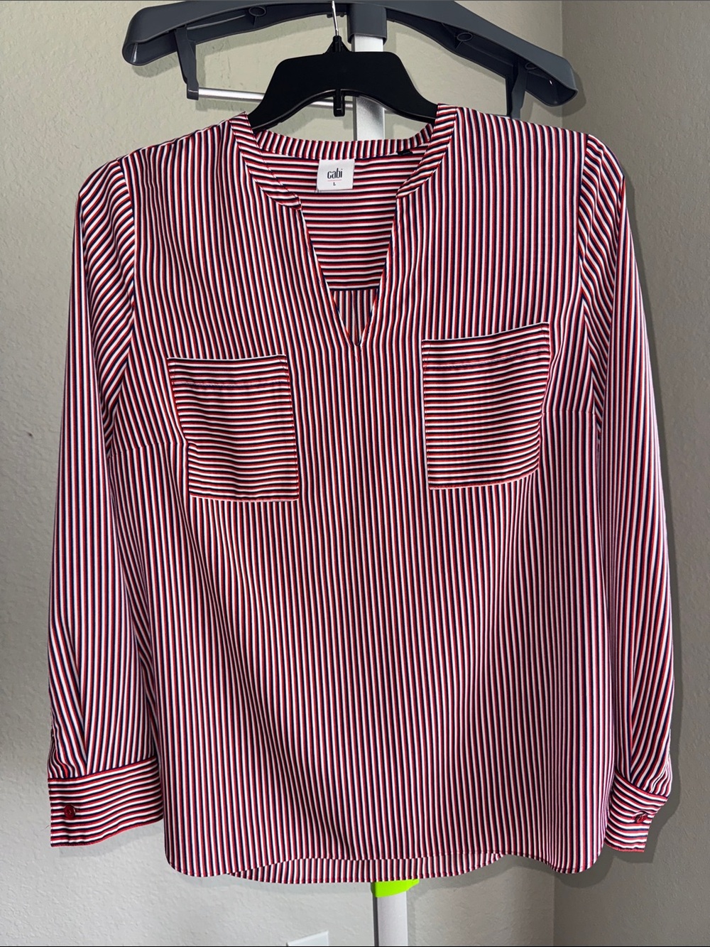 Cabi Red & White Vertical Stripe Men's Button-eDown Shirt